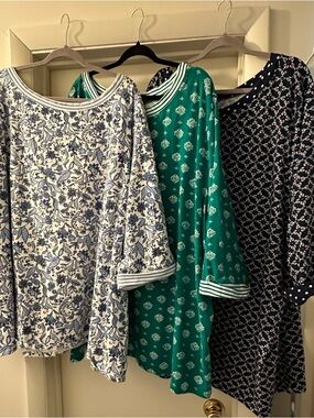 Lot of 3 Liz & Me Knit Tunics 3/4 Sleeve size 6X